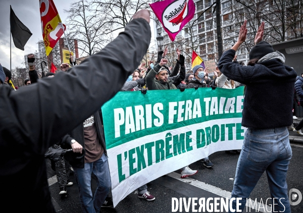 Manifestation AntiFa et contre le meeting d Eric Zemmour à Paris