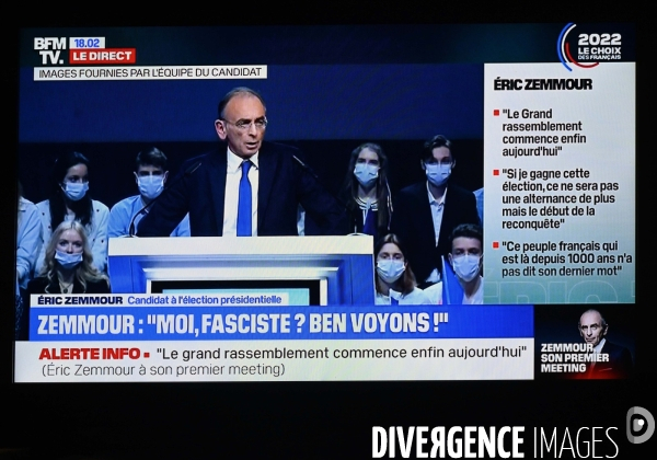 Retransmission du 1er meeting d Eric Zemmour, en direct sur BFM tv