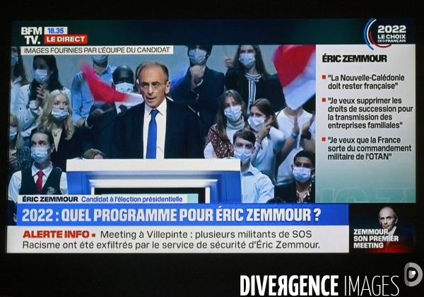 Retransmission du 1er meeting d Eric Zemmour, en direct sur BFM tv