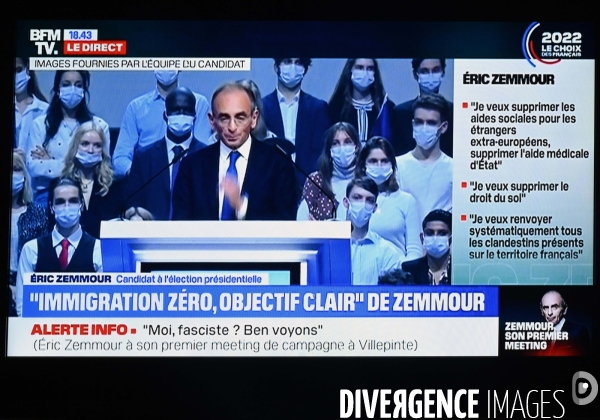 Retransmission du 1er meeting d Eric Zemmour, en direct sur BFM tv