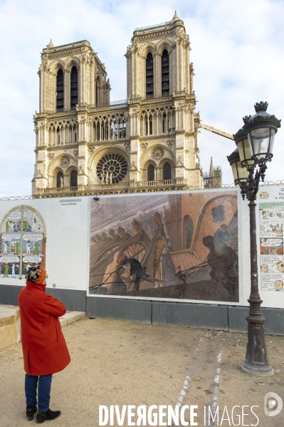 Travaux de restauration de Notre-Dame de Paris.