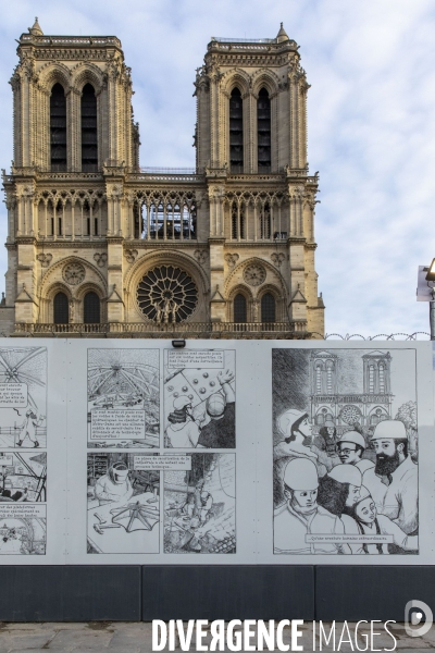 Travaux de restauration de Notre-Dame de Paris.