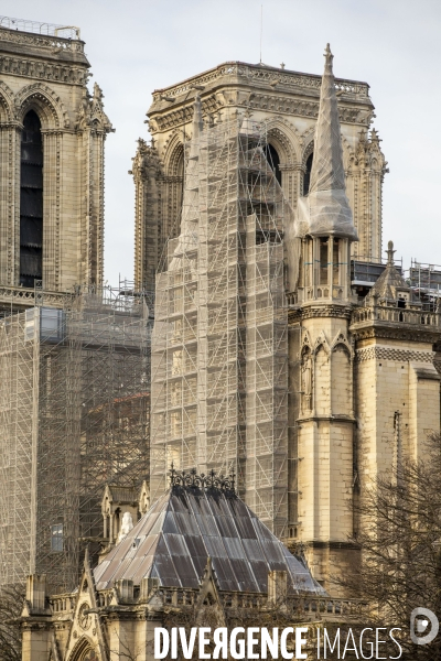 Travaux de restauration de Notre-Dame de Paris.