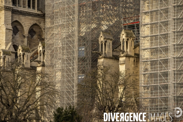 Travaux de restauration de Notre-Dame de Paris.