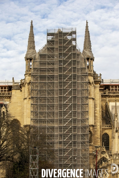 Travaux de restauration de Notre-Dame de Paris.