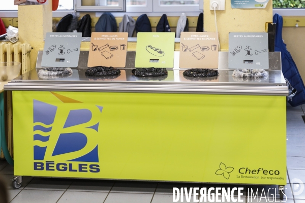 Cantine bio de l école primaire publique Ferdinand Buisson à Bègles (33).