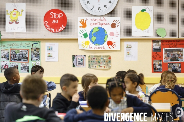 Cantine bio de l école primaire publique Ferdinand Buisson à Bègles (33).