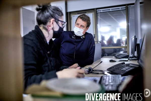 Yannick Jadot  au Samu Social, le 115 ,  à Ivry sur Seine