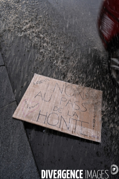 Manifestation nationale citoyenne et pacifique contre le pass vaccinal, contre la gestion de la crise sanitaire par le gouvernement. Paris le 8 janvier 2022. Vaccine pass.