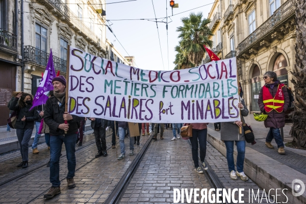 Manifestation des Personnels du medico-social. Montpellier, 11.01.2022