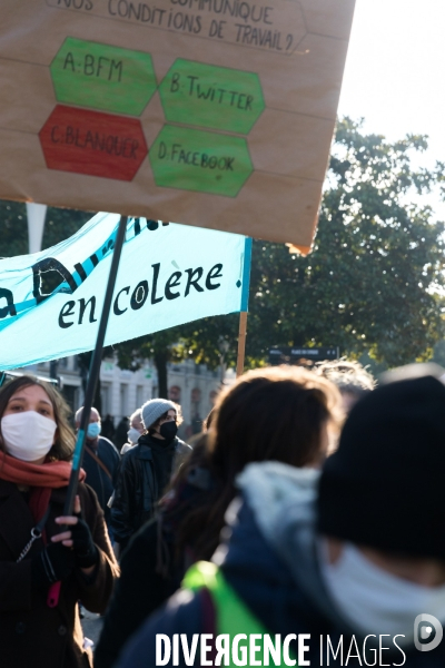 Manifestation des enseignants contre les mesures sanitaires à Nantes