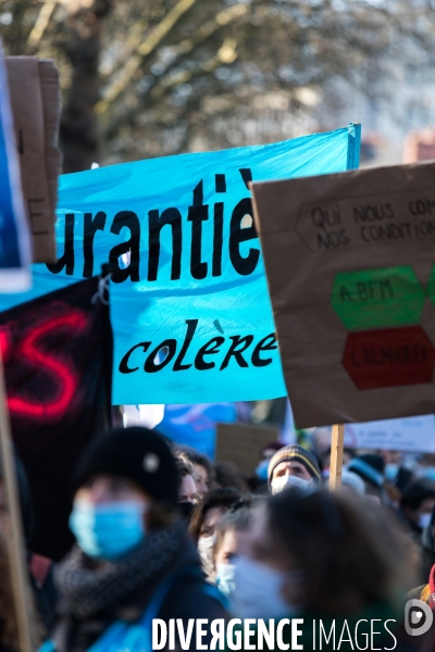Manifestation des enseignants contre les mesures sanitaires à Nantes