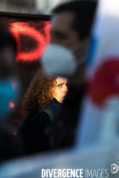 Manifestation des enseignants contre les mesures sanitaires à Nantes