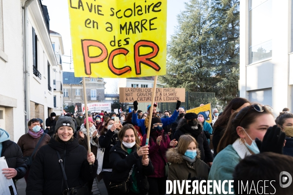 Manifestation des enseignants contre les mesures sanitaires à Nantes