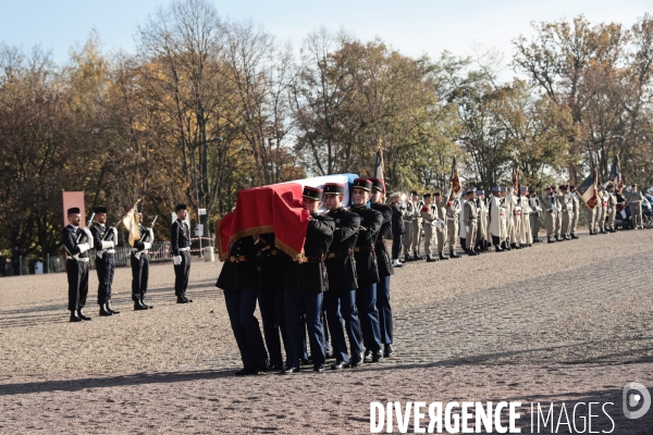 Ceremonie d inhumation d hubert germain au mont valerien