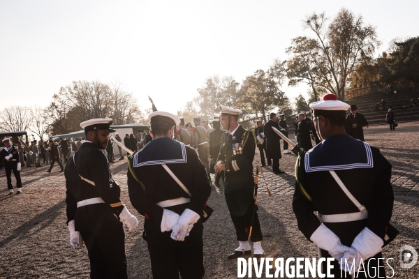 Ceremonie d inhumation d hubert germain au mont valerien