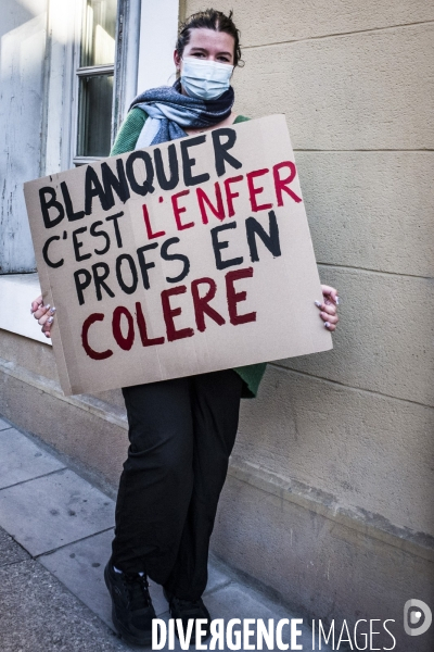 Manifestation des personnels de l éducation nationale contre les protocoles sanitaires - Montpellier, 13.01.2022