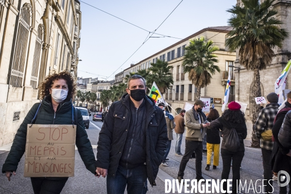 Manifestation des personnels de l éducation nationale contre les protocoles sanitaires - Montpellier, 13.01.2022