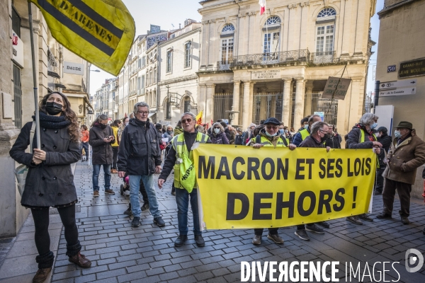 Manifestation des personnels de l éducation nationale contre les protocoles sanitaires - Montpellier, 13.01.2022