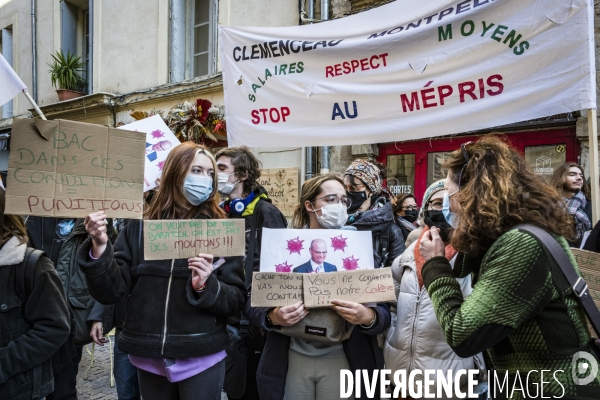 Manifestation des personnels de l éducation nationale contre les protocoles sanitaires - Montpellier, 13.01.2022