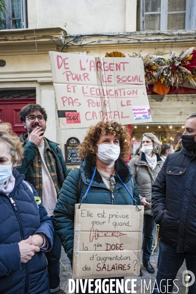 Manifestation des personnels de l éducation nationale contre les protocoles sanitaires - Montpellier, 13.01.2022