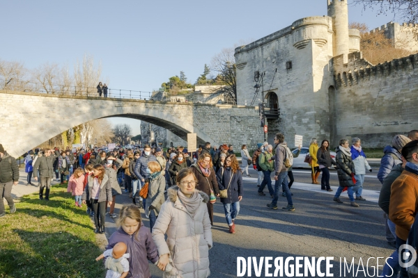 Manifestation pass vaccinal contre  l appetit de pouvoir et de domination  ? Avignon 15 janvier 2022.