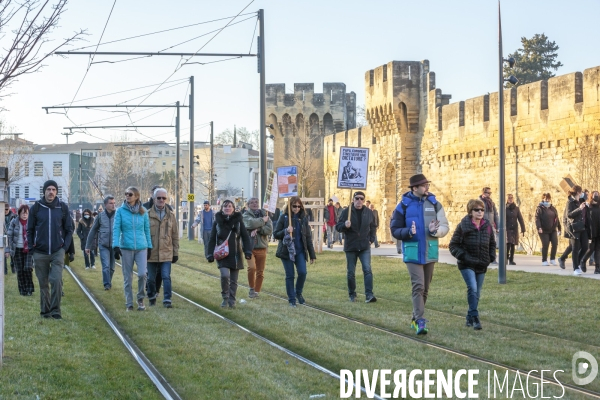 Manifestation pass vaccinal contre  l appetit de pouvoir et de domination  ? Avignon 15 janvier 2022.