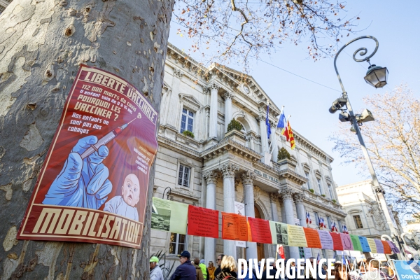 Manifestation pass vaccinal contre  l appetit de pouvoir et de domination  ? Avignon 15 janvier 2022.