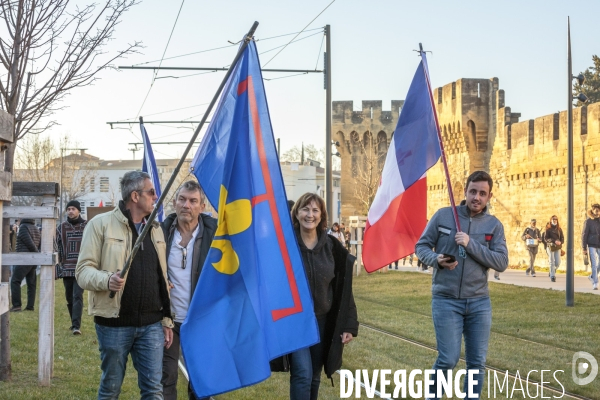 Manifestation pass vaccinal contre  l appetit de pouvoir et de domination  ? Avignon 15 janvier 2022.