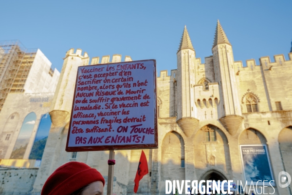 Manifestation pass vaccinal contre  l appetit de pouvoir et de domination  ? Avignon 15 janvier 2022.