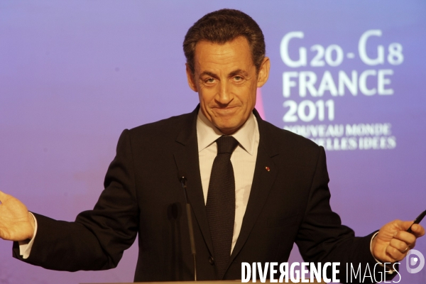 Conférence de presse de NICOLAS SARKOZY, présentation de la présidence française du G8 et du G 20