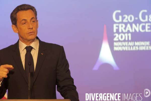 Conférence de presse de NICOLAS SARKOZY, présentation de la présidence française du G8 et du G 20