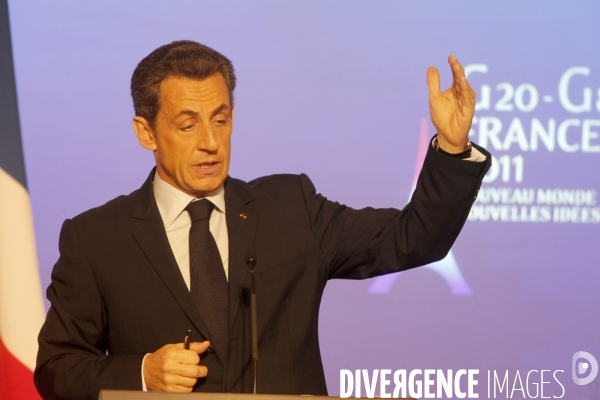 Conférence de presse de NICOLAS SARKOZY, présentation de la présidence française du G8 et du G 20