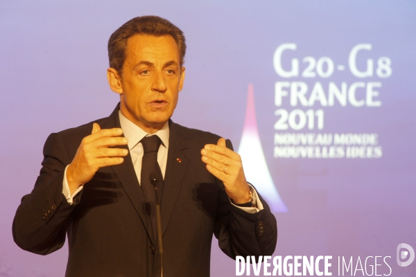 Conférence de presse de NICOLAS SARKOZY, présentation de la présidence française du G8 et du G 20