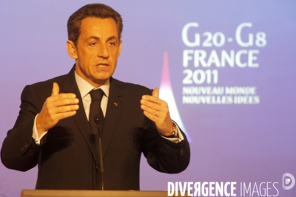 Conférence de presse de NICOLAS SARKOZY, présentation de la présidence française du G8 et du G 20