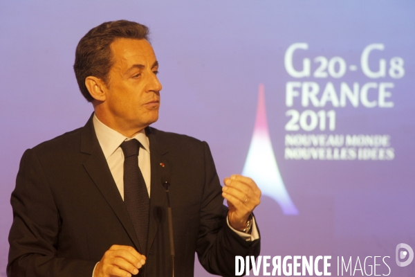 Conférence de presse de NICOLAS SARKOZY, présentation de la présidence française du G8 et du G 20