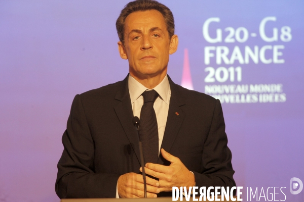 Conférence de presse de NICOLAS SARKOZY, présentation de la présidence française du G8 et du G 20