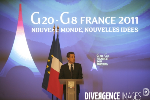 Conférence de presse de NICOLAS SARKOZY, présentation de la présidence française du G8 et du G 20