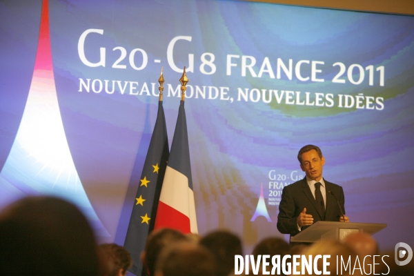 Conférence de presse de NICOLAS SARKOZY, présentation de la présidence française du G8 et du G 20