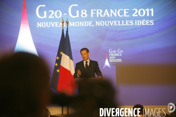 Conférence de presse de NICOLAS SARKOZY, présentation de la présidence française du G8 et du G 20