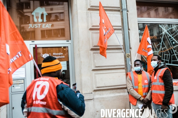 Manifestation des salariés de Just eat