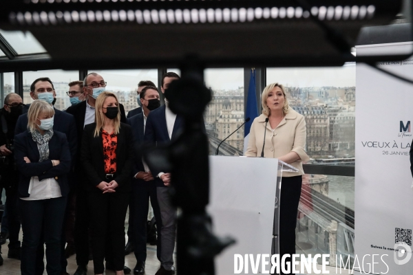 Marine le pen - voeux a la presse 2022