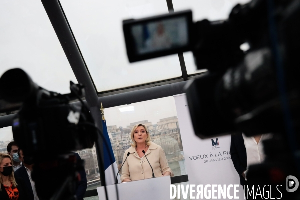 Marine le pen - voeux a la presse 2022