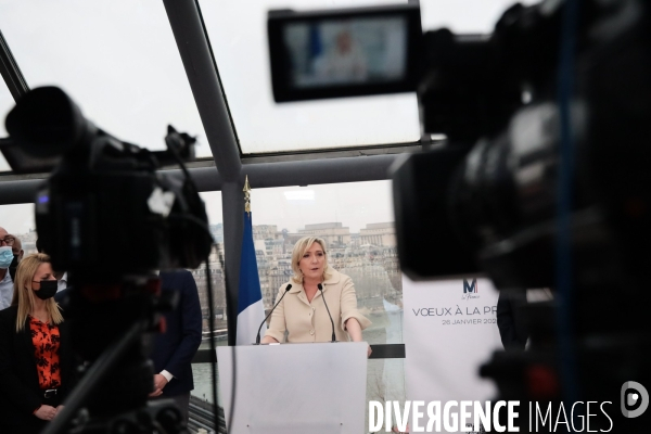 Marine le pen - voeux a la presse 2022