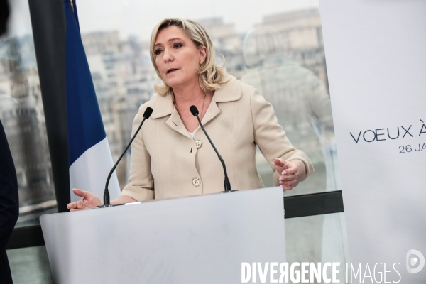 Marine le pen - voeux a la presse 2022