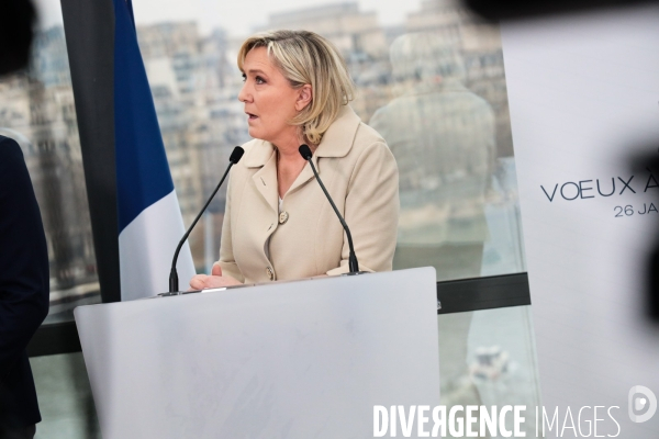 Marine le pen - voeux a la presse 2022