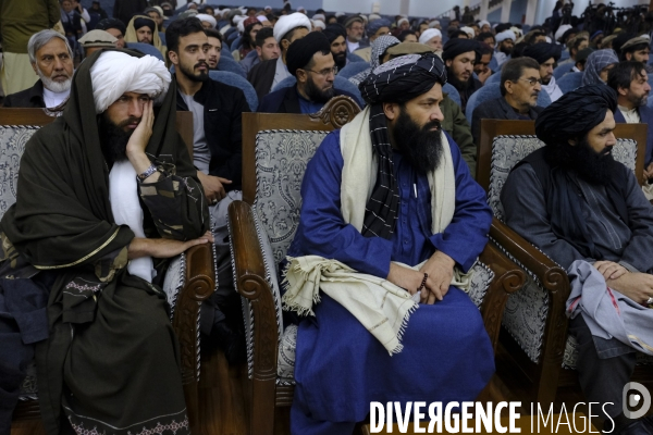 Des chefs religieux afghans assistent à Kaboul pour la promotion de la vertu et l interdiction de la vertu par les talibans.  Afghan religious leaders attend the Taliban Promoting Virtue and Prohibiting Virtue Kabul.