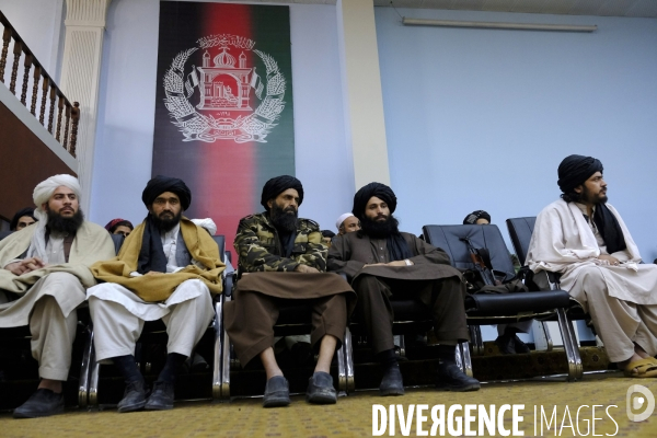 Des chefs religieux afghans assistent à Kaboul pour la promotion de la vertu et l interdiction de la vertu par les talibans.  Afghan religious leaders attend the Taliban Promoting Virtue and Prohibiting Virtue Kabul.