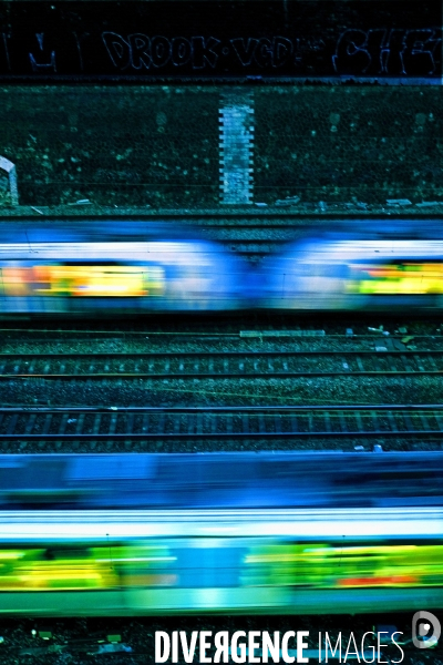 Illustration janvier 2022.Trains de banlieue au départ et à l arrivée de la gare saint Lazare