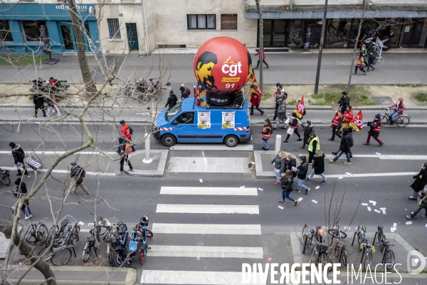 Manifestation intersyndicale pour une augmentation des salaires, pensions et minima sociaux